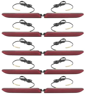 10X LED Bumper Reflector Bright Red Lens Brake Lights For Toyota Camry 2006-2014 10X LED Bumper Reflector Bright Red Lens Brake Lights For Toyota Camry 2006-2014