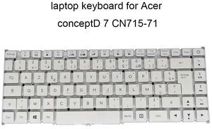 FR French AZERTY Backlit Keyboard For ConceptD 7 CN715-71 73A9 70LR CN715-71P LG4P-T90W3L White Keycaps Backlight Keyboard FR French AZERTY Backlit Keyboard For ConceptD 7 CN715-71 73A9 70LR CN715-71P LG4P-T90W3L White Keycaps Backlight Keyboard