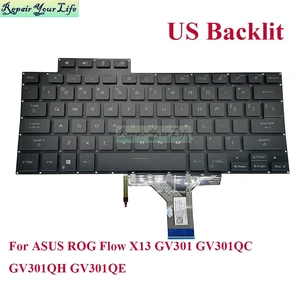 US Backlit Keyboard for ROG Flow X13 GV301 GV301QC GV301QH GV301QE Gaming Laptop Keyboards Backlight V202526AS1 2619US00 US Backlit Keyboard for ROG Flow X13 GV301 GV301QC GV301QH GV301QE Gaming Laptop Keyboards Backlight V202526AS1 2619US00