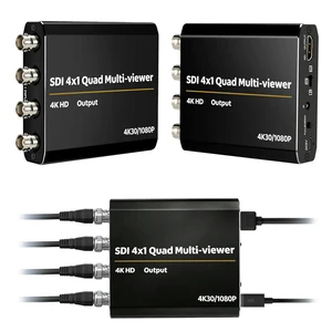 3G SDI Quad Screen Splitter 4K30Hz HDMI-compatible Output 4-in-1 Seamless Switcher IR Remote Control Aluminum Case 3G SDI Quad Screen Splitter 4K30Hz HDMI-compatible Output 4-in-1 Seamless Switcher IR Remote Control Aluminum Case