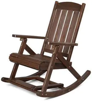 Wooden Porch Rocking Chair, Heavy Duty Outdoor Rocking Chair with Retractable Foot Pedal, Solid Fir Wood Rocking Chair with Adjustable Backrest for Patio, Porch, Yard (1, Nut-Brown) Wooden Porch Rocking Chair, Heavy Duty Outdoor Rocking Chair with Retractable Foot Pedal, Solid Fir Wood Rocking Chair with Adjustable Backrest for Patio, Porch, Yard (1, Nut-Brown)