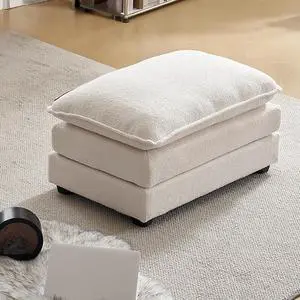 36.6" Big Cloud Comfy Ottoman Teddy Fleece White 36.6" Big Cloud Comfy Ottoman Teddy Fleece White