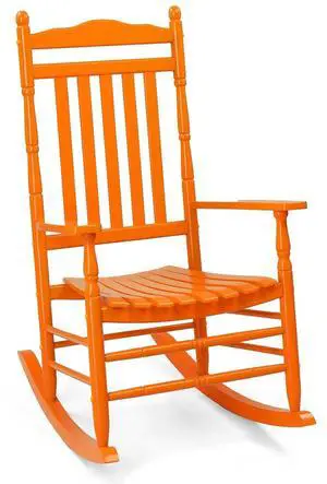Wooden Rocking Chair Outdoor, Patio Rockers with High Back, Support 450 LBS Rocking Chairs, for Porch, Patio, Balcony, Garden, Yard (Orange, 1 PC) Wooden Rocking Chair Outdoor, Patio Rockers with High Back, Support 450 LBS Rocking Chairs, for Porch, Patio, Balcony, Garden, Yard (Orange, 1 PC)
