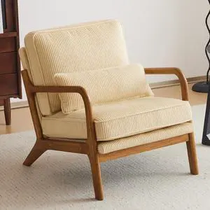 Upgraded Premium Corduroy Accent Chair,Upholstered Arm Chair,Solid Wood Comfy Reading Chair with Lumbar Pillow, Mid Century Modern Chairs for Living Room,Bedroom,Guest Room,Dark Beige Upgraded Premium Corduroy Accent Chair,Upholstered Arm Chair,Solid Wood Comfy Reading Chair with Lumbar Pillow, Mid Century Modern Chairs for Living Room,Bedroom,Guest Room,Dark Beige