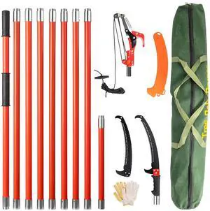 30ft Manual Pole Saws for Tree Trimming, Extendable Tree Trimmers Long Handle Pruner, Sharp Steel Blade and Scissors with Lightweight 9 Fiberglass Handles for Pruning Palms and Shrubs 30ft Manual Pole Saws for Tree Trimming, Extendable Tree Trimmers Long Handle Pruner, Sharp Steel Blade and Scissors with Lightweight 9 Fiberglass Handles for Pruning Palms and Shrubs