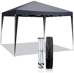 10x10 Pop Up Canopy Tent, Outdoor Portable Foldable Canopy for Camping, Patio, Parties, EZ Up Gazebo with Carry Bag (Grey) 10x10 Pop Up Canopy Tent, Outdoor Portable Foldable Canopy for Camping, Patio, Parties, EZ Up Gazebo with Carry Bag (Grey)