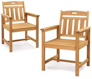 Outdoor Dining Chairs, Solid Wood Patio Chairs Set of 2, Outdoor Chairs for Garden, Balcony, Yard, Porch (Teak, 2 PCS) Outdoor Dining Chairs, Solid Wood Patio Chairs Set of 2, Outdoor Chairs for Garden, Balcony, Yard, Porch (Teak, 2 PCS)