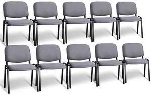 Waiting Room Stacking Chairs, 10-Pack Fabric Church Conference Stackable Chair Set, for Office Guest & Reception Meeting Rooms, Lobby, Simple&Space-Saving, Fabric-Grey Waiting Room Stacking Chairs, 10-Pack Fabric Church Conference Stackable Chair Set, for Office Guest & Reception Meeting Rooms, Lobby, Simple&Space-Saving, Fabric-Grey