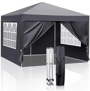 10x10 Pop Up Canopy Tent with Sidewalls, Outdoor Gazebo Canopy Tent, Patio Event Tents Outdoor Event Shelter for Parties (Gray) 10x10 Pop Up Canopy Tent with Sidewalls, Outdoor Gazebo Canopy Tent, Patio Event Tents Outdoor Event Shelter for Parties (Gray)