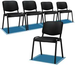 Waiting Room Chairs, 5-Pack PU Church Conference Stackable, Office Guest Chairs & Reception Stacking Chair for Meeting Room, Office Lobby, Simple&Space-Saving Waiting Room Chairs, 5-Pack PU Church Conference Stackable, Office Guest Chairs & Reception Stacking Chair for Meeting Room, Office Lobby, Simple&Space-Saving