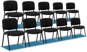 Black Mesh Chairs - 10-Pack Stackable Armless Chairs for Office, Church, Conference & Meeting Rooms Black Mesh Chairs - 10-Pack Stackable Armless Chairs for Office, Church, Conference & Meeting Rooms