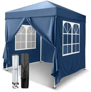 6.5x6.5 Pop Up Canopy Tent with Sidewalls, Outdoor Gazebo Canopy Tent, Patio Event Tents Outdoor Event Shelter for Parties (Blue) 6.5x6.5 Pop Up Canopy Tent with Sidewalls, Outdoor Gazebo Canopy Tent, Patio Event Tents Outdoor Event Shelter for Parties (Blue)