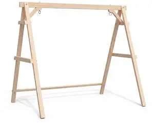 6.2FT Porch Swing Frame, 660 LBS Heavy Duty A-Frame Wooden Porch Swing Stand with Bottom Connection Bar for 5FT Porch Swing, Upgraded Wood Swing Hanger for Garden Patio (Natural, 6.2FT) 6.2FT Porch Swing Frame, 660 LBS Heavy Duty A-Frame Wooden Porch Swing Stand with Bottom Connection Bar for 5FT Porch Swing, Upgraded Wood Swing Hanger for Garden Patio (Natural, 6.2FT)