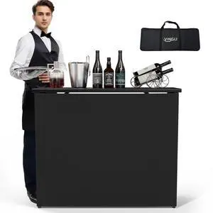 45" Commercial Grade Portable Bar Table for Events, Mobile Bartending Station, Outdoor Indoor Pop Up Bar Table with Skirt PP (45"-1P, Black, Standard) 45" Commercial Grade Portable Bar Table for Events, Mobile Bartending Station, Outdoor Indoor Pop Up Bar Table with Skirt PP (45"-1P, Black, Standard)