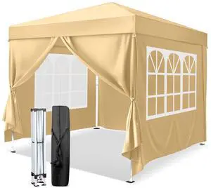 10x10 Pop Up Canopy Tent with Sidewalls, Outdoor Gazebo Canopy Tent, Patio Event Tents Outdoor Event Shelter for Parties (Yellow) 10x10 Pop Up Canopy Tent with Sidewalls, Outdoor Gazebo Canopy Tent, Patio Event Tents Outdoor Event Shelter for Parties (Yellow)