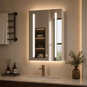 16Inch Medicine Cabinet with Lights, Lighted Medicine Cabinet with Mirror, Led Wall Mirror with Storage for Bathroom,Wall Mounted,3-Color Memory Mode LightWhite,5.9" D x 15.75" W x 23.6" H 16Inch Medicine Cabinet with Lights, Lighted Medicine Cabinet with Mirror, Led Wall Mirror with Storage for Bathroom,Wall Mounted,3-Color Memory Mode LightWhite,5.9" D x 15.75" W x 23.6" H