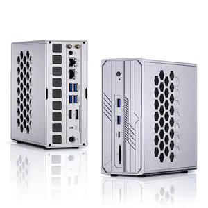 Mini PC AI Server, AI Computing Workstation, AI MAX+ 395(126TOPS,16C/32T), Win-11 Pro, Radeon 8060S GPU, 128G LPDDR5X-8400, 8T M.2 SSD, 10G+2.5G LAN, Quad Screen, 4xM.2 PCIe 4.0 Slots, WiFi 7 Mini PC AI Server, AI Computing Workstation, AI MAX+ 395(126TOPS,16C/32T), Win-11 Pro, Radeon 8060S GPU, 128G LPDDR5X-8400, 8T M.2 SSD, 10G+2.5G LAN, Quad Screen, 4xM.2 PCIe 4.0 Slots, WiFi 7