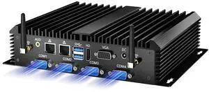 Fanless Mini PC, Industrial Desktop Computer Core i7-5500U 2.4-3.0GHz, Windows 10 Pro, 8GB RAM, 128GB SSD, 2xNICs, 6xCOM RS232, 4xUSB 3.0, HDMI/VGA Ports, Auto Power On, Full Metal Case Fanless Mini PC, Industrial Desktop Computer Core i7-5500U 2.4-3.0GHz, Windows 10 Pro, 8GB RAM, 128GB SSD, 2xNICs, 6xCOM RS232, 4xUSB 3.0, HDMI/VGA Ports, Auto Power On, Full Metal Case