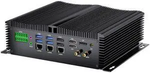 Fanless Industrial PC, Mini Desktop Computer with i5-1335U, 16G RAM 256G SSD, COM R232/ 422/485, Triple 2.5G LAN, GPIO, 4K, Wi-Fi, WOL Support, Wide Voltage, 2*HDMI, 1*DP, Windows 11 Pro Fanless Industrial PC, Mini Desktop Computer with i5-1335U, 16G RAM 256G SSD, COM R232/ 422/485, Triple 2.5G LAN, GPIO, 4K, Wi-Fi, WOL Support, Wide Voltage, 2*HDMI, 1*DP, Windows 11 Pro