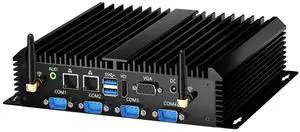 Industrial Mini PC, Fanless Computer with Core i7-5500U (2.4-3.0GHz) 16G RAM 512G SSD, 1*HDMI 1*VGA, 6*COM RS232, Dual LAN, WiFi, WOL, Auto Turn On, Metal Case, Windows 10 Pro Industrial Mini PC, Fanless Computer with Core i7-5500U (2.4-3.0GHz) 16G RAM 512G SSD, 1*HDMI 1*VGA, 6*COM RS232, Dual LAN, WiFi, WOL, Auto Turn On, Metal Case, Windows 10 Pro