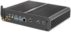 Fanless Mini PC, Desktop Computer with Core i7-1165G7, 16G DDR4 RAM, 256G NVME SSD, 4K, 1*HDMI, 1*DP, VESA, Windows 11 Pro Fanless Mini PC, Desktop Computer with Core i7-1165G7, 16G DDR4 RAM, 256G NVME SSD, 4K, 1*HDMI, 1*DP, VESA, Windows 11 Pro
