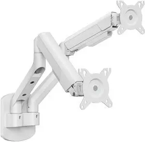 Dual Monitor Wall Mount for 17-35 Inch Ultrawide Screens, Heavy Duty Monitor Arm up to 26.4 lbs, Fully Adjustable Wall Mount, VESA 75x75/100x100 Compatible, White Dual Monitor Wall Mount for 17-35 Inch Ultrawide Screens, Heavy Duty Monitor Arm up to 26.4 lbs, Fully Adjustable Wall Mount, VESA 75x75/100x100 Compatible, White