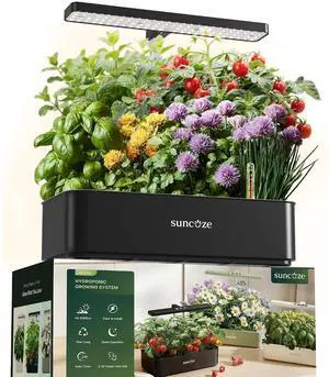 Hydroponics Growing System Kit 12 Pods, 24W LED Grow Light Indoor Garden, 4L Water Tank with Quiet Pump, Adjustable Height Herb Garden Planter Indoor Kit, Gardening Gifts, Black Hydroponics Growing System Kit 12 Pods, 24W LED Grow Light Indoor Garden, 4L Water Tank with Quiet Pump, Adjustable Height Herb Garden Planter Indoor Kit, Gardening Gifts, Black
