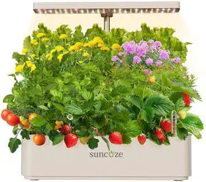 Hydroponics Growing System Kit 12 Pods, 24W LED Grow Light Indoor Garden, 4L Water Tank with Quiet Pump, Adjustable Height Herb Garden Planter Indoor Kit, Gardening Gifts, Beige Hydroponics Growing System Kit 12 Pods, 24W LED Grow Light Indoor Garden, 4L Water Tank with Quiet Pump, Adjustable Height Herb Garden Planter Indoor Kit, Gardening Gifts, Beige
