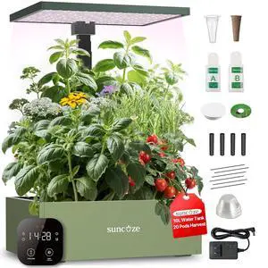 20 Pods Hydroponics Growing System Kit, Indoor Herb Garden with Grow Light 30W, 10L Large Water Tank with Adjustable Height to 25", Quiet Pump, Gardening Gifts, Green 20 Pods Hydroponics Growing System Kit, Indoor Herb Garden with Grow Light 30W, 10L Large Water Tank with Adjustable Height to 25", Quiet Pump, Gardening Gifts, Green