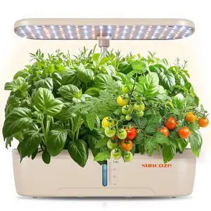 Hydroponics Growing System Kit 12 Pods, Indoor herb Garden with 20W LED Grow Light, Visible Water Tank with Pump, 2.2"-12.4" Adjustable Height Indoor Gardening System, Gardening Gifts, Beige Hydroponics Growing System Kit 12 Pods, Indoor herb Garden with 20W LED Grow Light, Visible Water Tank with Pump, 2.2"-12.4" Adjustable Height Indoor Gardening System, Gardening Gifts, Beige