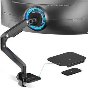 Ultrawide Monitor Arm & Steel Monitor Mount Reinforcement Plate for 17-49'' and 44 Lbs Ultrawide Screen Ultrawide Monitor Arm & Steel Monitor Mount Reinforcement Plate for 17-49'' and 44 Lbs Ultrawide Screen