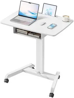 Mobile Desk Workstation- 31.5' X 22' Extend Sanding Desk for Classroom, Height Adjsutable up to 44.3' Mobile Laptop Table with Wheels, Moveable Laptop Cart, Teacher Podium with Drawer, White Mobile Desk Workstation- 31.5' X 22' Extend Sanding Desk for Classroom, Height Adjsutable up to 44.3' Mobile Laptop Table with Wheels, Moveable Laptop Cart, Teacher Podium with Drawer, White