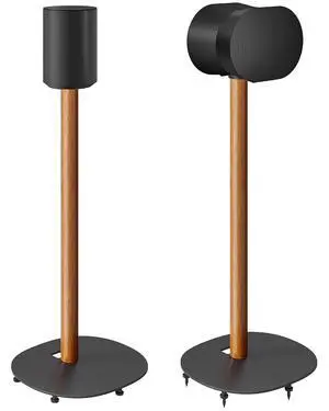 Speaker Stands Pair for SONOS Era 100 and Era 300,11LBS Capacity,30.6" Fixed Height Floor Stand with Cable Management,Large Base with Two Feet Avaliable,Wooden Speaker Mount,Black Speaker Stands Pair for SONOS Era 100 and Era 300,11LBS Capacity,30.6" Fixed Height Floor Stand with Cable Management,Large Base with Two Feet Avaliable,Wooden Speaker Mount,Black