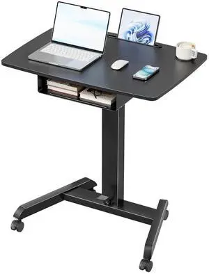 Mobile Desk Workstation- 31.5' X 22' Extend Sanding Desk for Classroom, Height Adjsutable up to 44.3' Mobile Laptop Table with Wheels, Moveable Laptop Cart, Teacher Podium with Drawer, Black Mobile Desk Workstation- 31.5' X 22' Extend Sanding Desk for Classroom, Height Adjsutable up to 44.3' Mobile Laptop Table with Wheels, Moveable Laptop Cart, Teacher Podium with Drawer, Black