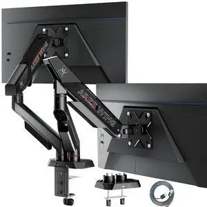 Heavy Duty Dual Monitor Arm, Fully Adjustable Monitor Mount for 17-35 Inch Flat Curved Ultrawide Screens Up to 26.5lbs with USB A/C, C-Clamp & Grommet Base, 75/100 Vesa Mount, Black Heavy Duty Dual Monitor Arm, Fully Adjustable Monitor Mount for 17-35 Inch Flat Curved Ultrawide Screens Up to 26.5lbs with USB A/C, C-Clamp & Grommet Base, 75/100 Vesa Mount, Black