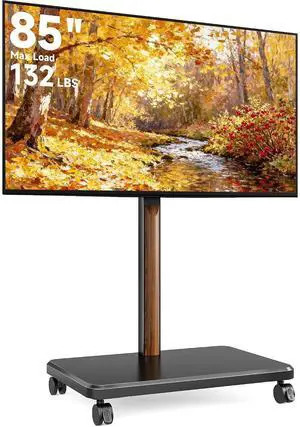 TV Rolling Cart for 32-85 Inch LCD LED OLED Screen up to 132 Lbs, Adjustable Mobile TV Stand for Bedroom Living Room, Swivel TV Mount with Wheels, Max VESA 600 * 400mm, Black TV Rolling Cart for 32-85 Inch LCD LED OLED Screen up to 132 Lbs, Adjustable Mobile TV Stand for Bedroom Living Room, Swivel TV Mount with Wheels, Max VESA 600 * 400mm, Black
