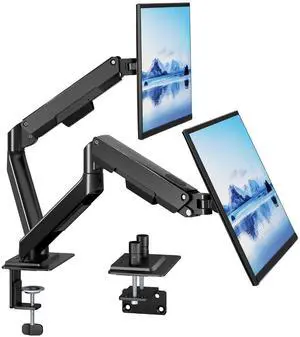 Dual Monitor Arm for 2 Screens up to 32 inch Monitor Mount with Clamp and Grommet Base, Heavy Duty Monitor Stand Holds up to 19.8 lbs, 75/100mm VESA Mount Adjustable Desk Mount for Home Office Dual Monitor Arm for 2 Screens up to 32 inch Monitor Mount with Clamp and Grommet Base, Heavy Duty Monitor Stand Holds up to 19.8 lbs, 75/100mm VESA Mount Adjustable Desk Mount for Home Office