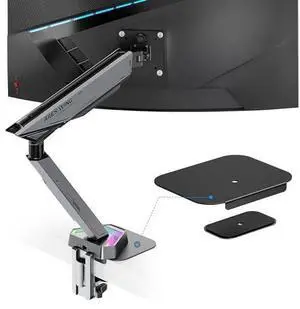 RGB Monitor Arm & Steel Monitor Mount Reinforcement Plate for 17-45'' and 35.2 Lbs Ultrawide Screen RGB Monitor Arm & Steel Monitor Mount Reinforcement Plate for 17-45'' and 35.2 Lbs Ultrawide Screen
