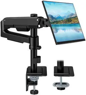 Single Monitor Arm, 17-32 Inch Monitor Mount with Clamp and Grommet Base, Gas Spring Single Monitor Stand Holds up to 19.8 lbs, Full Motion Desk Mount with Cable Management for Home Single Monitor Arm, 17-32 Inch Monitor Mount with Clamp and Grommet Base, Gas Spring Single Monitor Stand Holds up to 19.8 lbs, Full Motion Desk Mount with Cable Management for Home