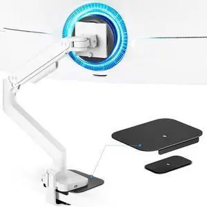 Single Monitor Mount with USB & Steel Monitor Mount Reinforcement Plate for 17-49'' and 44 Lbs Ultrawide Screen Single Monitor Mount with USB & Steel Monitor Mount Reinforcement Plate for 17-49'' and 44 Lbs Ultrawide Screen