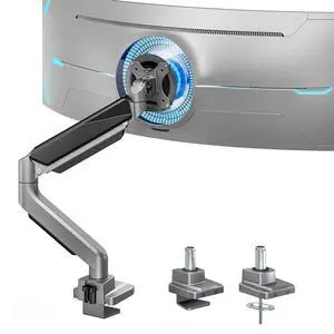Ultrawide Monitor Arm, Heavy Duty Single Monitor Mount for 13"-49" Curved Screens, Adjustable Stand for Desk with C-clamp & Grommet Base up to 40 LBS, Gray Ultrawide Monitor Arm, Heavy Duty Single Monitor Mount for 13"-49" Curved Screens, Adjustable Stand for Desk with C-clamp & Grommet Base up to 40 LBS, Gray