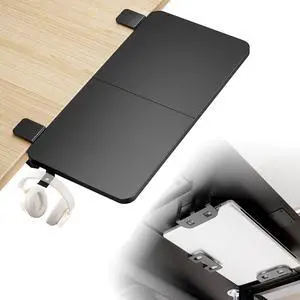 Desk Extender Tray, 24" x 12", with Laptop Holder, Medium, Black | Desk Extension, Clamp on Desk Shelf, Clamp On Keyboard Tray for Office and Home, Workstation Organizer Desk Extender Tray, 24" x 12", with Laptop Holder, Medium, Black | Desk Extension, Clamp on Desk Shelf, Clamp On Keyboard Tray for Office and Home, Workstation Organizer