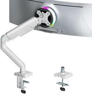 Heavy Duty Single Monitor Arm - Fully Adjustable Monitor Mount for 17"-40" Ultrawide Screens up to 26.4 lbs with Clamp/Grommet Desk Mount, 75/100 Vesa Mount, White Heavy Duty Single Monitor Arm - Fully Adjustable Monitor Mount for 17"-40" Ultrawide Screens up to 26.4 lbs with Clamp/Grommet Desk Mount, 75/100 Vesa Mount, White