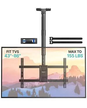 Ceiling TV Mount for 43-86 Inch TVs, Heavy Duty Hanging TV Mount with 19.1"-36.4" Height Adjustment, Full Motion Ceiling TV Bracket Holds 155 lbs for Flat & Sloped Ceilings, Max VESA 600x400 Ceiling TV Mount for 43-86 Inch TVs, Heavy Duty Hanging TV Mount with 19.1"-36.4" Height Adjustment, Full Motion Ceiling TV Bracket Holds 155 lbs for Flat & Sloped Ceilings, Max VESA 600x400
