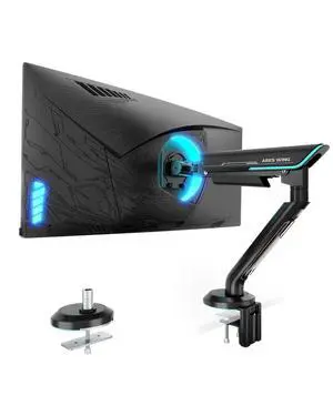 Single Monitor Mount, Heavy-Duty Gaming Monitor Arm fits for 24"-57" Ultrawide Screen, Adjustable Computer Monitor Stand Holds Up to 60LBS with VESA Mount, Clamp & Grommet, Black Single Monitor Mount, Heavy-Duty Gaming Monitor Arm fits for 24"-57" Ultrawide Screen, Adjustable Computer Monitor Stand Holds Up to 60LBS with VESA Mount, Clamp & Grommet, Black
