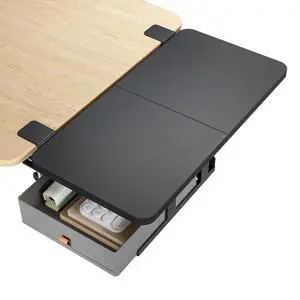 Desk Extender Tray, 24" x 12", with Storage Drawer, Medium, Black | Desk Extension, Clamp on Desk Shelf, Clamp on Keyboard Tray for Office and Home, Workstation Organizer Desk Extender Tray, 24" x 12", with Storage Drawer, Medium, Black | Desk Extension, Clamp on Desk Shelf, Clamp on Keyboard Tray for Office and Home, Workstation Organizer