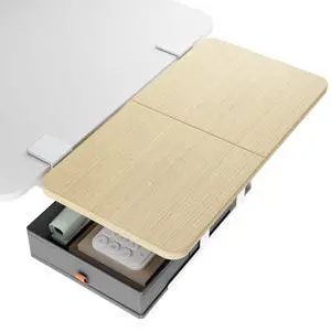 Desk Extender Tray, 24" x 12", with Storage Drawer, Medium, Wood | Desk Extension, Clamp on Desk Shelf, Clamp On Keyboard Tray for Office and Home, Workstation Organizer Desk Extender Tray, 24" x 12", with Storage Drawer, Medium, Wood | Desk Extension, Clamp on Desk Shelf, Clamp On Keyboard Tray for Office and Home, Workstation Organizer