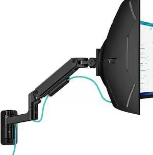 Single Wall Mount Monitor Arm for 17-49" Ultrawide Screens, Heavy Duty Full Motion Gas Spring Wall Mount Stand Holds up to 44 LBS, Computer Monitor Mount Compatible with 75/100 VESA, Black Single Wall Mount Monitor Arm for 17-49" Ultrawide Screens, Heavy Duty Full Motion Gas Spring Wall Mount Stand Holds up to 44 LBS, Computer Monitor Mount Compatible with 75/100 VESA, Black
