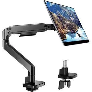 Heavy Duty Single Monitor Arm, Gas Spring Monitor Mount for 17-49 Inch Ultrawide Screens, Computer Monitor Stand for Desk with C-Clamp/Grommet Base up to 44 lbs, VESA 75/100mm, Black Heavy Duty Single Monitor Arm, Gas Spring Monitor Mount for 17-49 Inch Ultrawide Screens, Computer Monitor Stand for Desk with C-Clamp/Grommet Base up to 44 lbs, VESA 75/100mm, Black