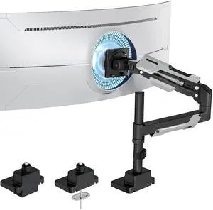 CoreArm Single Monitor Mount, Ultrawide Monitor Arm for 24 to 57'' Heavy Duty Curved Screen, Adjustable Gas Spring Monitors Arm Stand up to 66LBS with 75/100/200 Vesa Mount, Black CoreArm Single Monitor Mount, Ultrawide Monitor Arm for 24 to 57'' Heavy Duty Curved Screen, Adjustable Gas Spring Monitors Arm Stand up to 66LBS with 75/100/200 Vesa Mount, Black